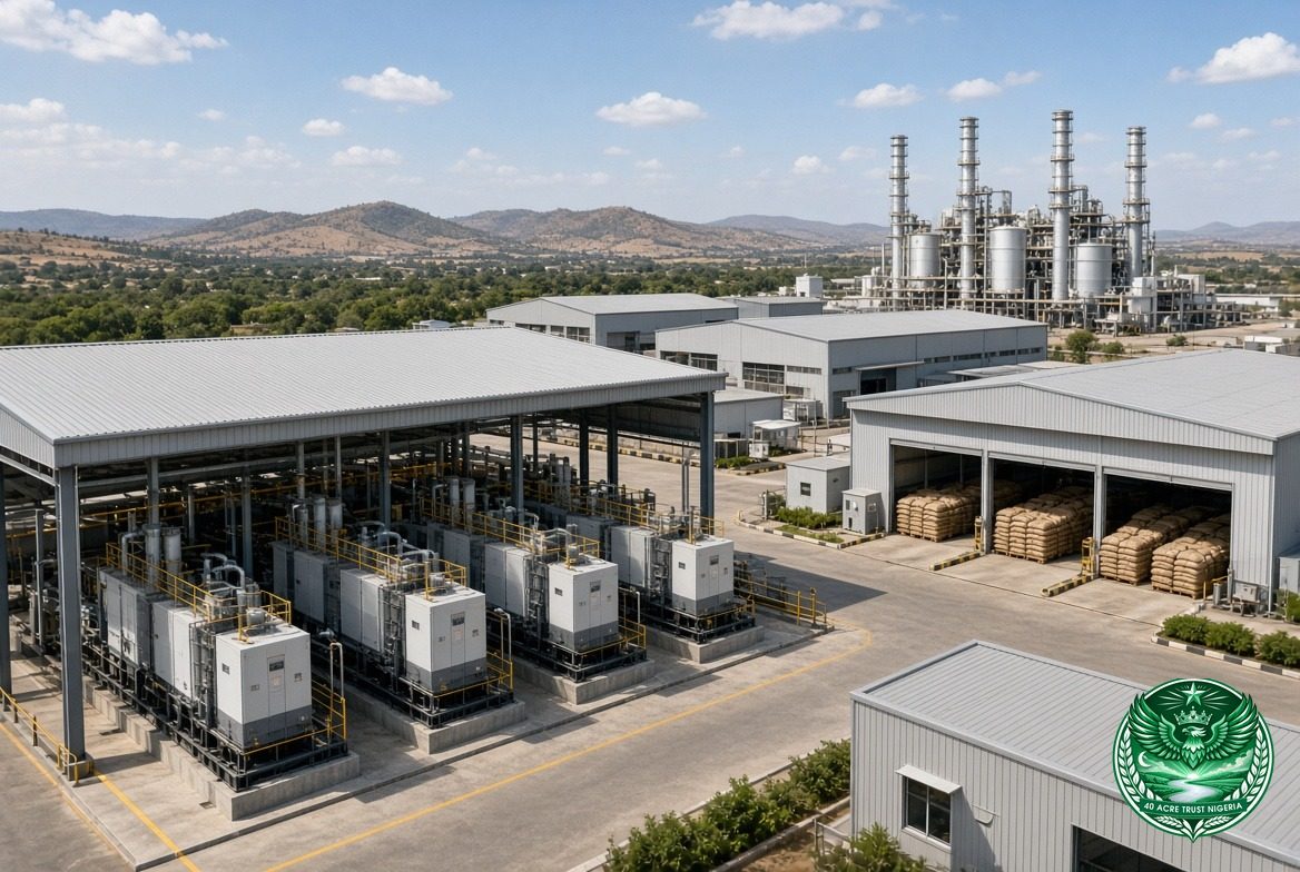 Concept rendering of the power plant beside the raw-nut warehouse